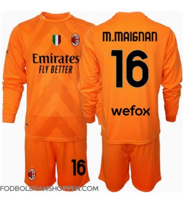AC Milan Mike Maignan #16 Målmand Udebanetrøje Børn 2024-25 Langærmet (+ Korte bukser)